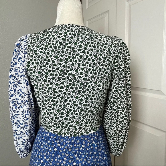 Ann Taylor Floral Wrap Flare Midi Dress Mixed Floral Print Sz 2 - Picture 8 of 13